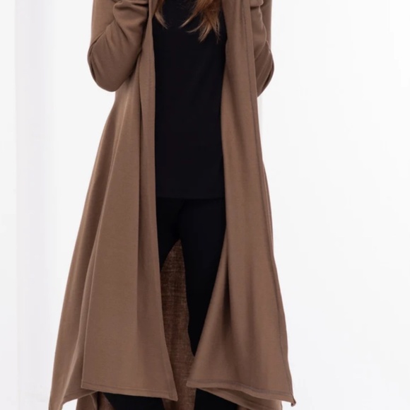 Winter Cloak with Hood, Long Hooded Cape, Wool Sweater Cape Coat, - Picture 3 of 5